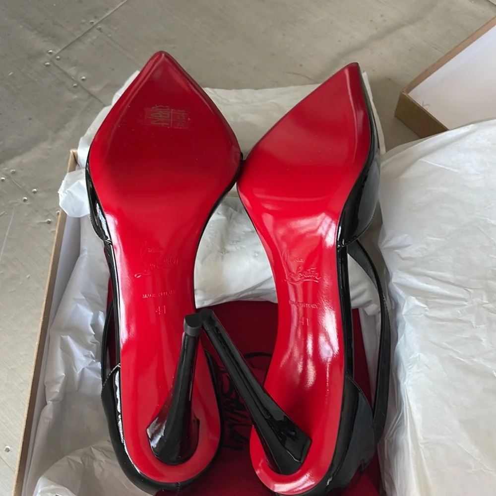 Christian louboutin ograde patent black stiletto sz 41